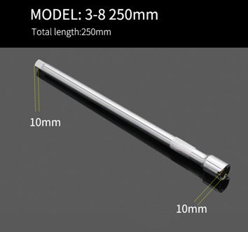 Socket Ratelsleutel Extension Bar 1/4 "3/8" 1/2 "Crv 50/75/100/125/150/250 Mm Lange Bar 3-8 250mm