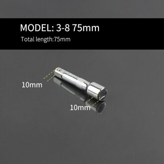 Socket Ratelsleutel Extension Bar 1/4 "3/8" 1/2 "Crv 50/75/100/125/150/250 Mm Lange Bar 3-8 75mm