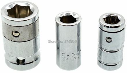 Socket Wrench Drive Conversion 1/4" 3/8" Square Drive to 1/4" 10mm Hex Shank Quick Release Impact Screwdriver Bit Holder Adaptor