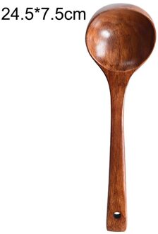 Soep Lepels Hout Creatieve Lange Handvat Houten Pollepel Pap Lepel Keuken Koken Servies Tool 245x75mm