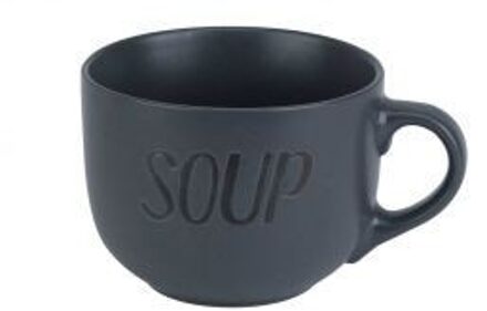 Soepkom SOUP met oor donker grijs