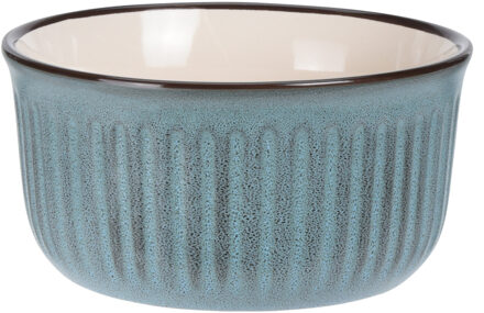 Soepkom Striped - blauw - 14 x 7 cm - keramiek - kommetjes - 500 ml