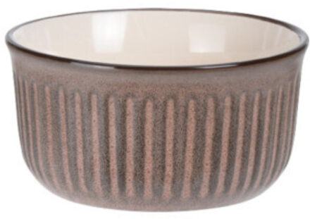 Soepkom Striped - bruin - 14 x 7 cm - keramiek - kommetjes - 500 ml