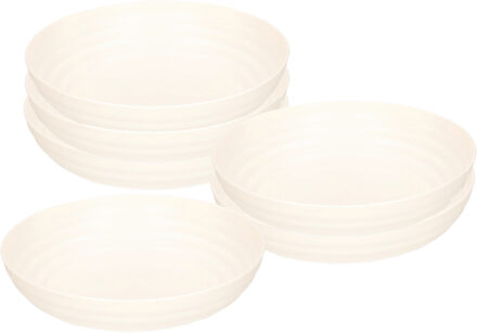 Soepkommen - 6x - D22 x H5.5 cm - wit - kunststof - onbreekbaar - servies