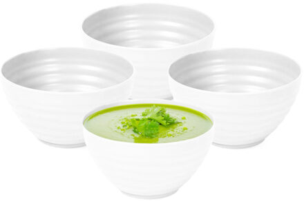 Soepkommen - 6x - wit - kunststof - 15 x 8 cm - schaaltjes