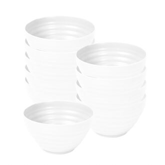 Soepkommen - 8x - D15 x H8 cm - wit - kunststof - onbreekbaar - servies