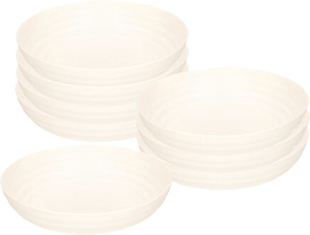 Soepkommen - 8x - D22 x H5.5 cm - wit - kunststof - onbreekbaar - servies