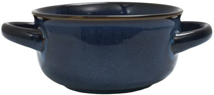 Soepkommen Classic - donkerblauw - 1x stuks - 14 x 7 cm - keramiek - soepkommetjes