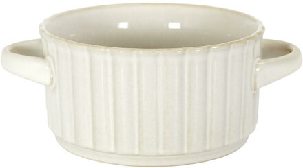 Soepkommen Florence - creme wit - 1x stuks - 14 x 7 cm - keramiek - soepkommetjes