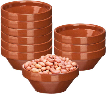 Soepkommen / serveer schaaltje - 10x - terracotta - D15 x 7 cm - aardewerk - Spaanse sfeer