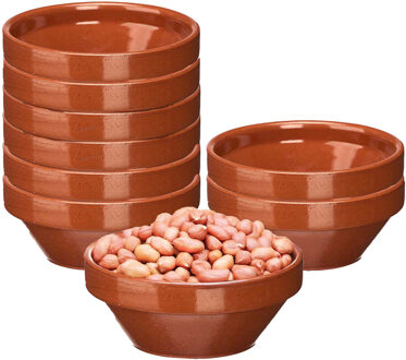 Soepkommen / serveer schaaltje - 8x - terracotta - D15 x 7 cm - aardewerk - Spaanse sfeer
