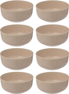 Soepkommen/serveer schaaltjes - 8x - Santorini - keramiek - D15 x H6.5 cm - beige - Stapelbaar