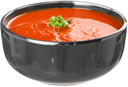 Soepkommen/serveer schaaltjes - 8x - Santorini - keramiek - D15 x H6.5 cm - donkergrijs - Stapelbaar