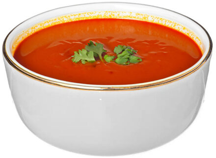 Soepkommen/serveer schaaltjes - Corona - keramiek - D15 x H6.6 cm - wit/goud - Stapelbaar