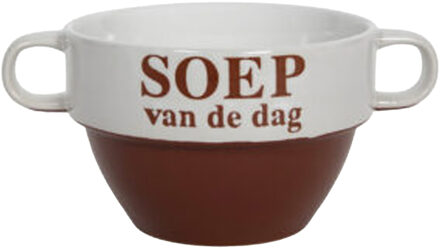 Soepkommen - Soep van de dag - keramiek - D12 x H8 cm - Bordeaux rood - Stapelbaar - Kommetjes