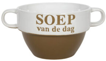 Soepkommen - Soep van de dag - keramiek - D12 x H8 cm - Cappuccino bruin - Stapelbaar - Kommetjes