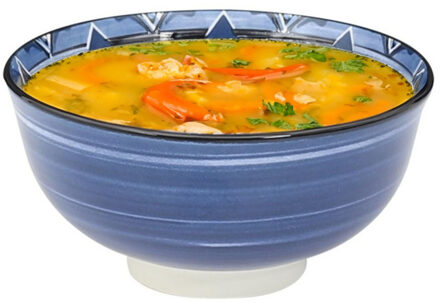 Soepkommen Tokyo style - blauw - 1x stuks - 12 x 6 cm - keramiek - soepkommetjes - schaaltjes