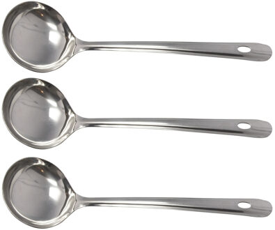 Soeplepel - 3x stuks - RVS - opscheplepel voor soep - 32 cm - lepel