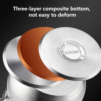 Soeppan Binaural Dubbele Bodem Kookpan Food Grade Rvs Hoge Anti-Overflow Soeppan Algemene Purpose Inductie fornuis