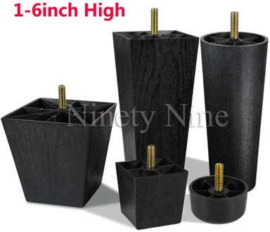 Sofa Legs 1-6 inch High Plastic Couch Legs Replacement Furniture Legs Pack of 4 for Chair Ottoman Legs with M8 Hanger Bolts