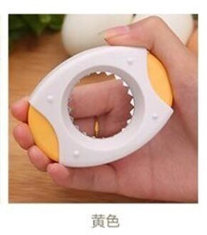 Soffe Creatieve Draagbare Ei Scissor Cutter Opener Plastic Rvs Eierschaal Topper Cutter Opener Ei Keuken Tool Clipper geel