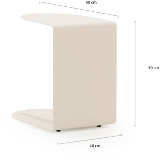 Soffice bijzet tuintafel 40x50x50cm - Laagste prijsgarantie! Wit