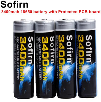 Sofirn Rechargeable 18650 Battery li-ion Battery 3.7V 3400mah 18650 Cell Rechargeable batteries with Protected PCB Board