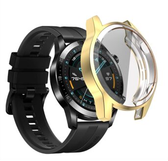 Soft Bescherm Cover Voor Huawei Horloge GT2 46Mm Cover Bumper Gevallen Rondom Screen Tpu Horloge Case Protector vervanging goud