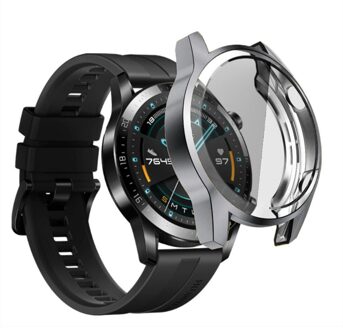 Soft Bescherm Cover Voor Huawei Horloge GT2 46Mm Cover Bumper Gevallen Rondom Screen Tpu Horloge Case Protector vervanging grijs