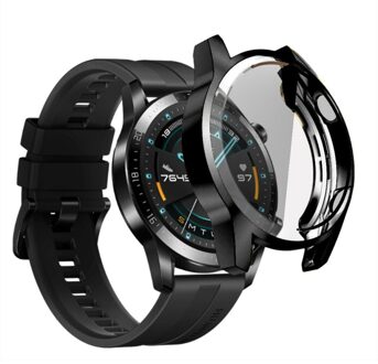 Soft Bescherm Cover Voor Huawei Horloge GT2 46Mm Cover Bumper Gevallen Rondom Screen Tpu Horloge Case Protector vervanging zwart