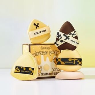 Soft Black Cheese Puff Set Set of 4