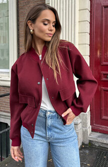 Soft bomberjacket Burgundy Bordeauxrood