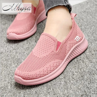 Soft Bottom Sneakers Women 2020 New Breather Mesh Women Casual Shoes Slip-on Pink Sneakers Tennis Shoes Woman Zapatos De Mujer