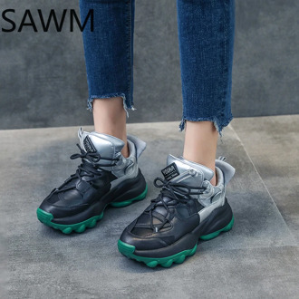 Soft Breathable Lace up Sneakers High Quality Durable Rubber Sole Warm Comfort Running Sport Black Female Winter Shoes
