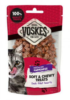 Soft & Chewy eendenfilet hartjes kattensnack (60 g) 3 stuks