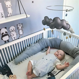 Soft Crib Bumper Side Baby Bed Surrounding Protection Children Anti-Collision Bed Cushion Sleeping Surrounding Pillow Bed Decor