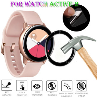 Soft Fibre Glass Protective Film For Samsung Galaxy Watch Active 2 40mm 44mm Smart Watch Screen Protectors Full Screen Coverage