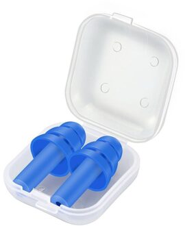 Soft Foam Siliconen Oordopjes Geluidsisolatie Gehoorbescherming Oordopjes Anti-geluid Slapen Stekkers Met Opbergdoos blauw