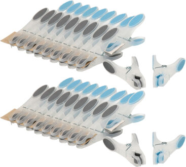 Soft grip wasknijpers - 60x - kunststof - transparant - 8 cm