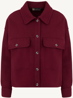 Soft Jacket Met Klepzakken Burgundy Bordeauxrood