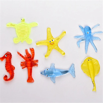 Soft Material Decompression Starfish Octopus Shark Toy Sticky Marine Animal Toys For Children'day