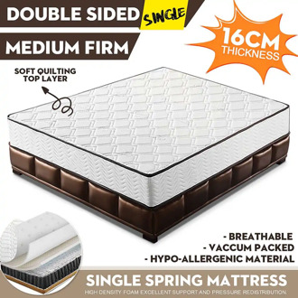 Soft Memory Foam Spring Mattress Bed Cushion Double Size Medium Firm Topper Quilted Soft Bed Firm Foam Spring 91x190x16cm