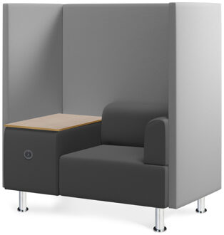 Soft Seating individueel met tafel - Lounge vergaderstoel - Grijs