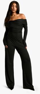 Soft Touch Twist Bardot Wide Leg Jumpsuit, Black - 36
