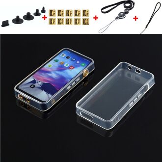 Soft Tpu Clear Beschermende Shell Skin Case Cover Voor Ibasso DX300 Muziekspeler doorzichtig en stof plug