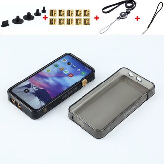 Soft Tpu Clear Beschermende Shell Skin Case Cover Voor Ibasso DX300 Muziekspeler zwart en stof plug