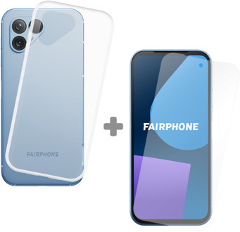 Soft TPU Hoesje + Tempered Glass Protector geschikt voor Fairphone 5 - Transparant