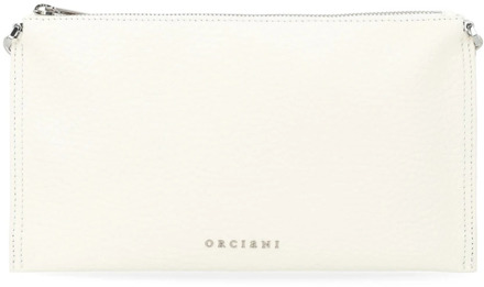 Soft White Leren Mini Tas Orciani , White , Dames - ONE Size