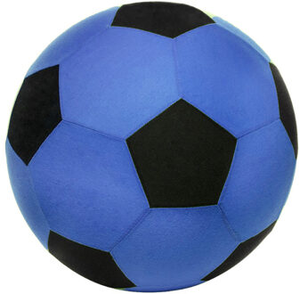 Softbal foam - voetbal print - blauw - zacht - 50 cm - speelgoed ballen