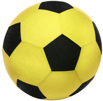 Softbal foam - voetbal print - geel - zacht - 50 cm - speelgoed ballen